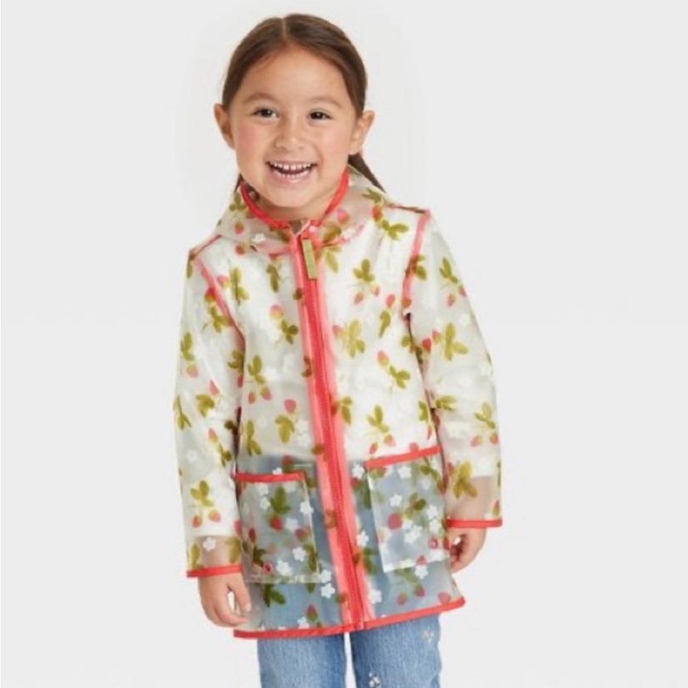 Cat & Jack Strawberry Raincoat 3T